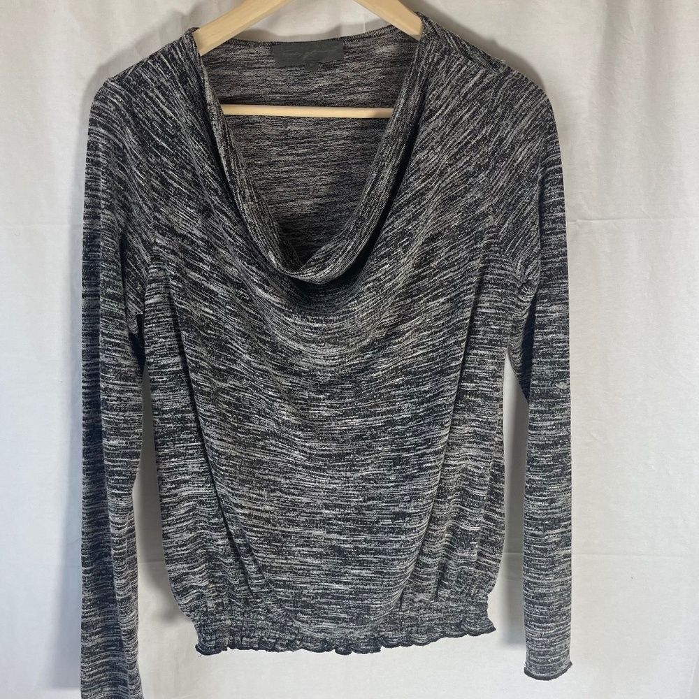 Anthropologie Sunday In Brooklyn Black/White‎ Heather Drape Neck Sz XS